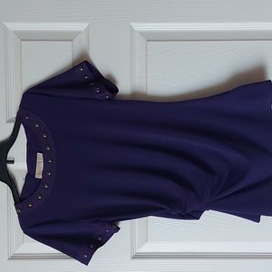 MICHAEL KORS Casual T-Shirt Stud-Trimmed Scoop Neck Tee